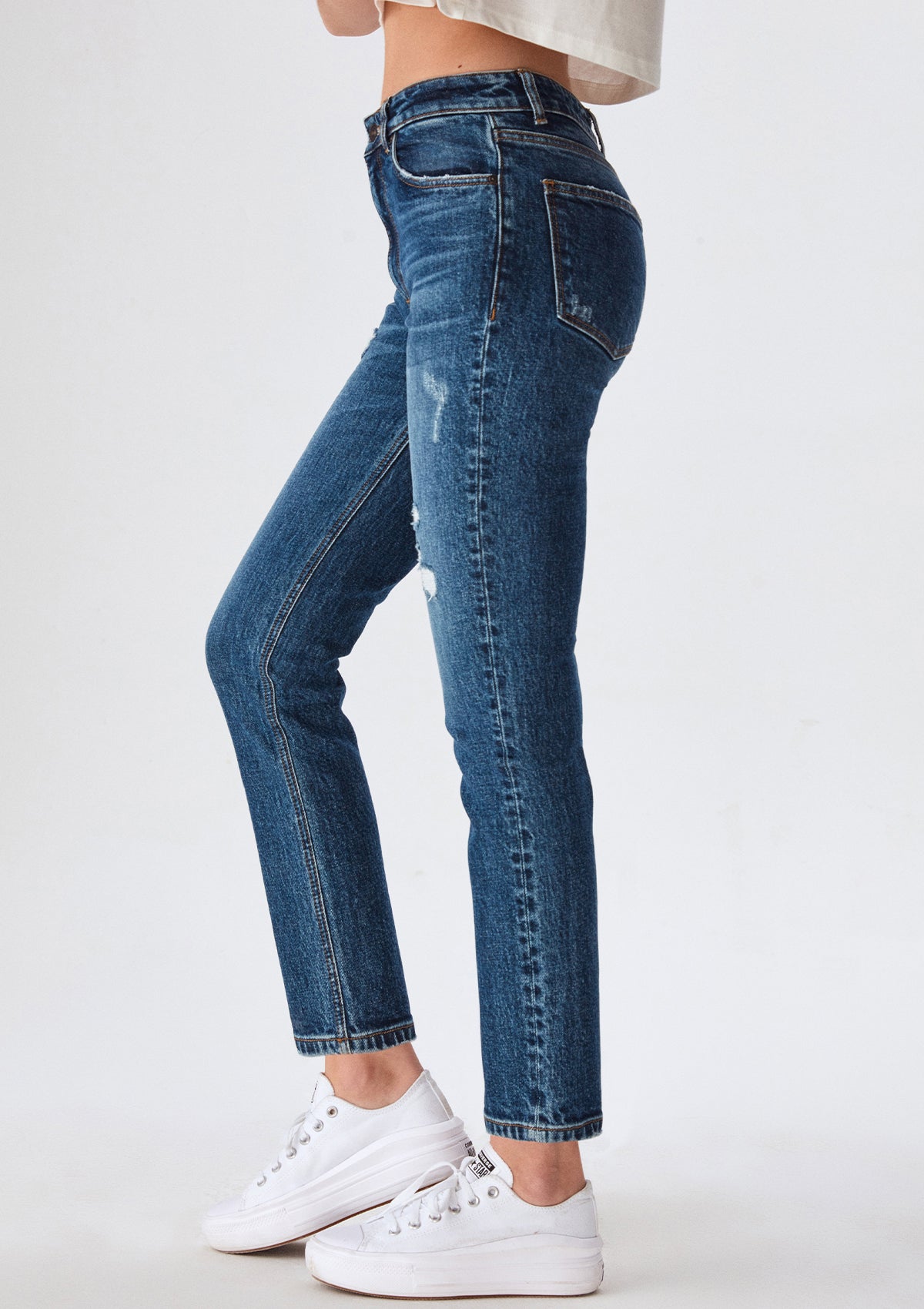 LTB Freya Runa High Rise Slim Jean — half body profile side view showing slim fit silhouette