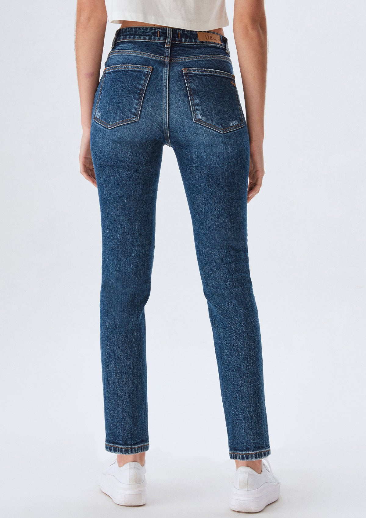 LTB Freya Runa High Rise Slim Jean — half body back view showing high rise waist and slim fit
