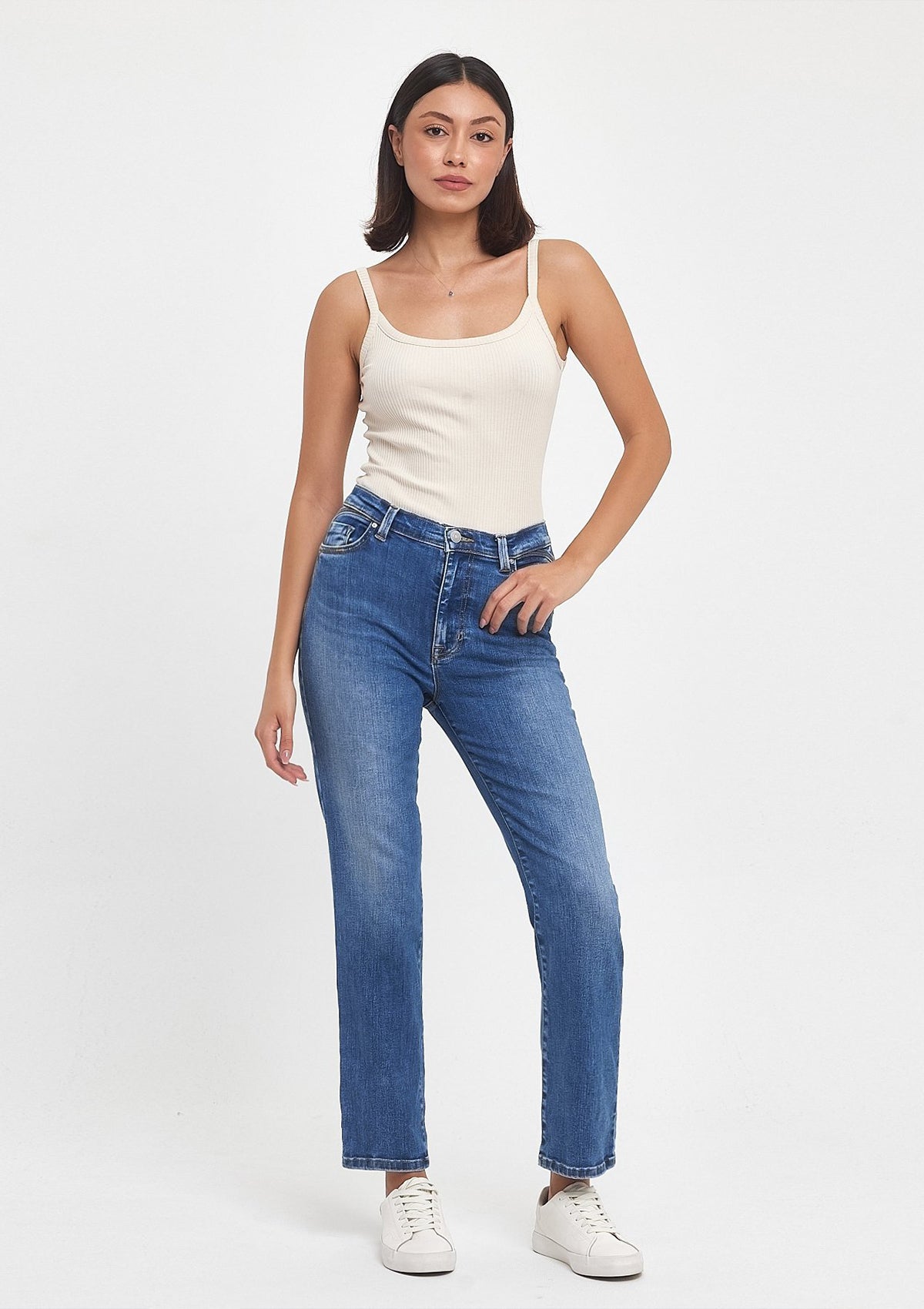 Nena B Carline High Rise Straight Jeans