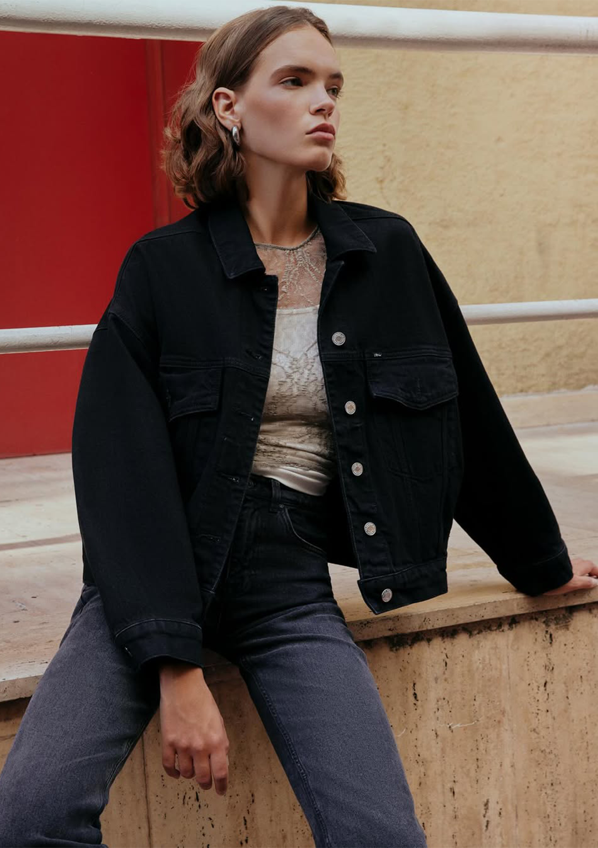 Celia Safe Black Oversized Jacket