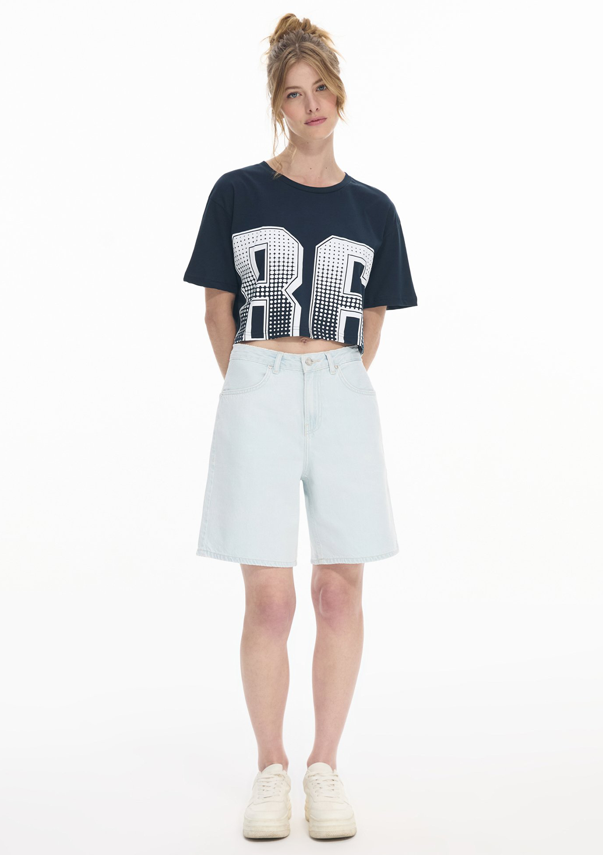 Lores Nia High Rise Denim Short