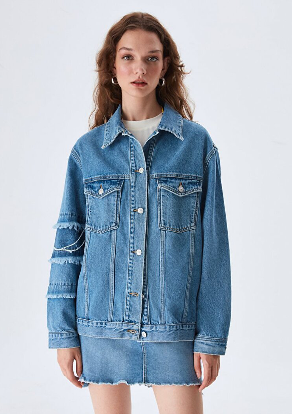 Nara Safe Blue Oversized Jacket