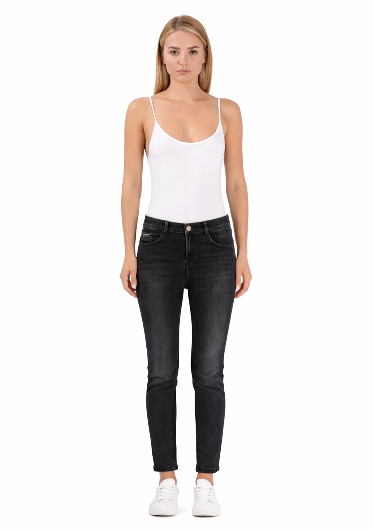 Lonia X Mid Rise Skinny Jean – Dark Blue