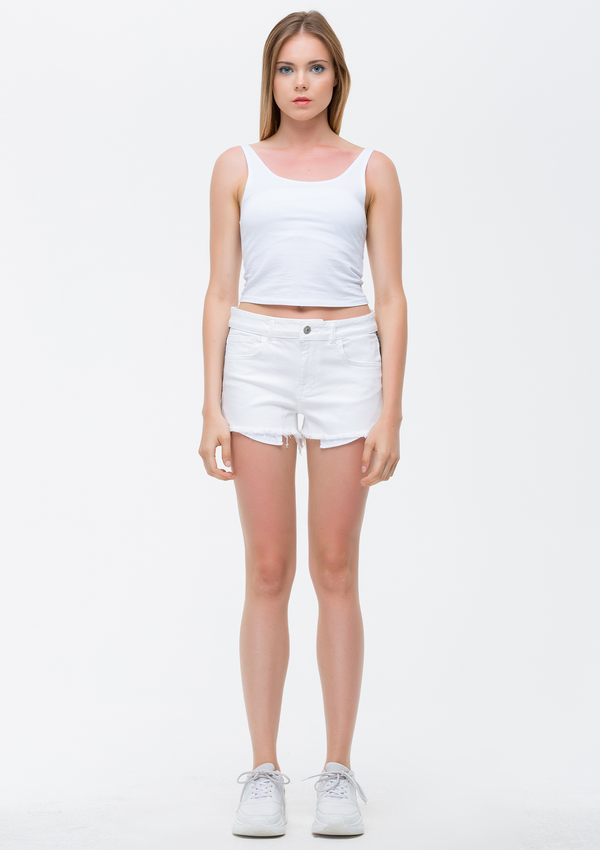 Pamela White Snake High Rise Short