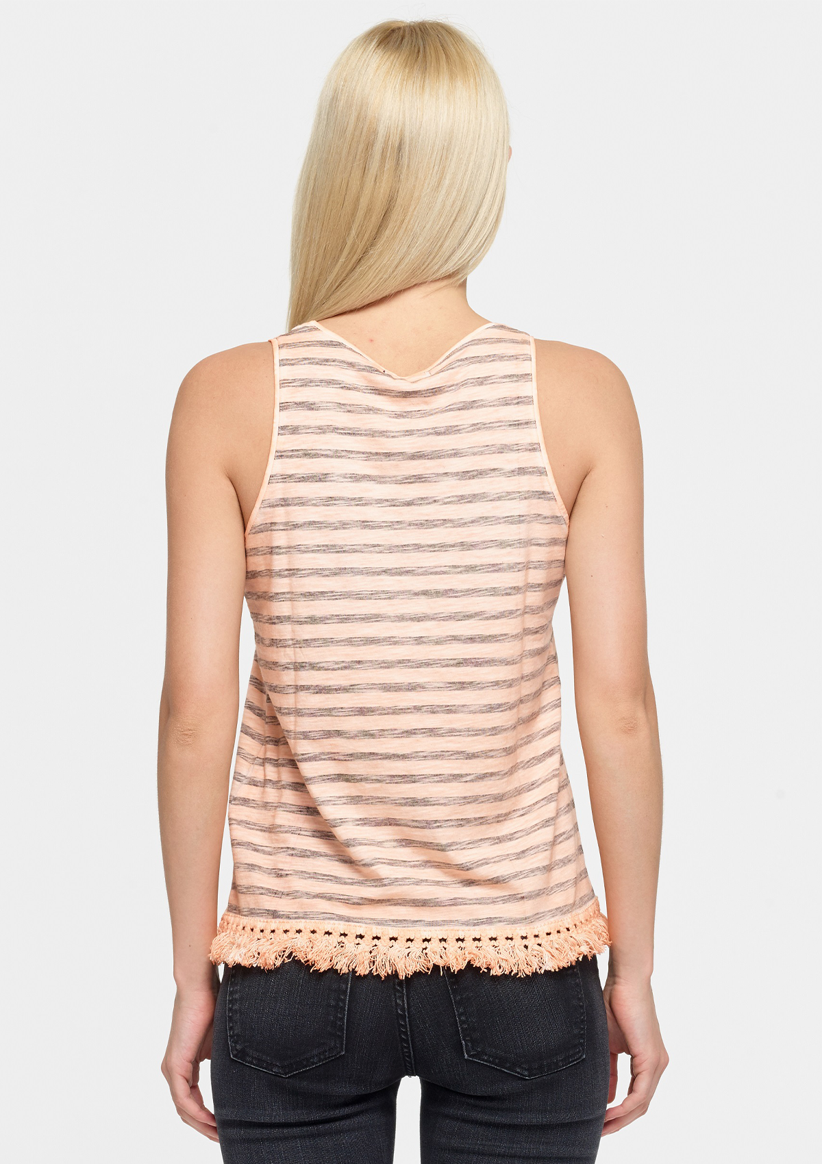 Striped Tassel Tee - Orange