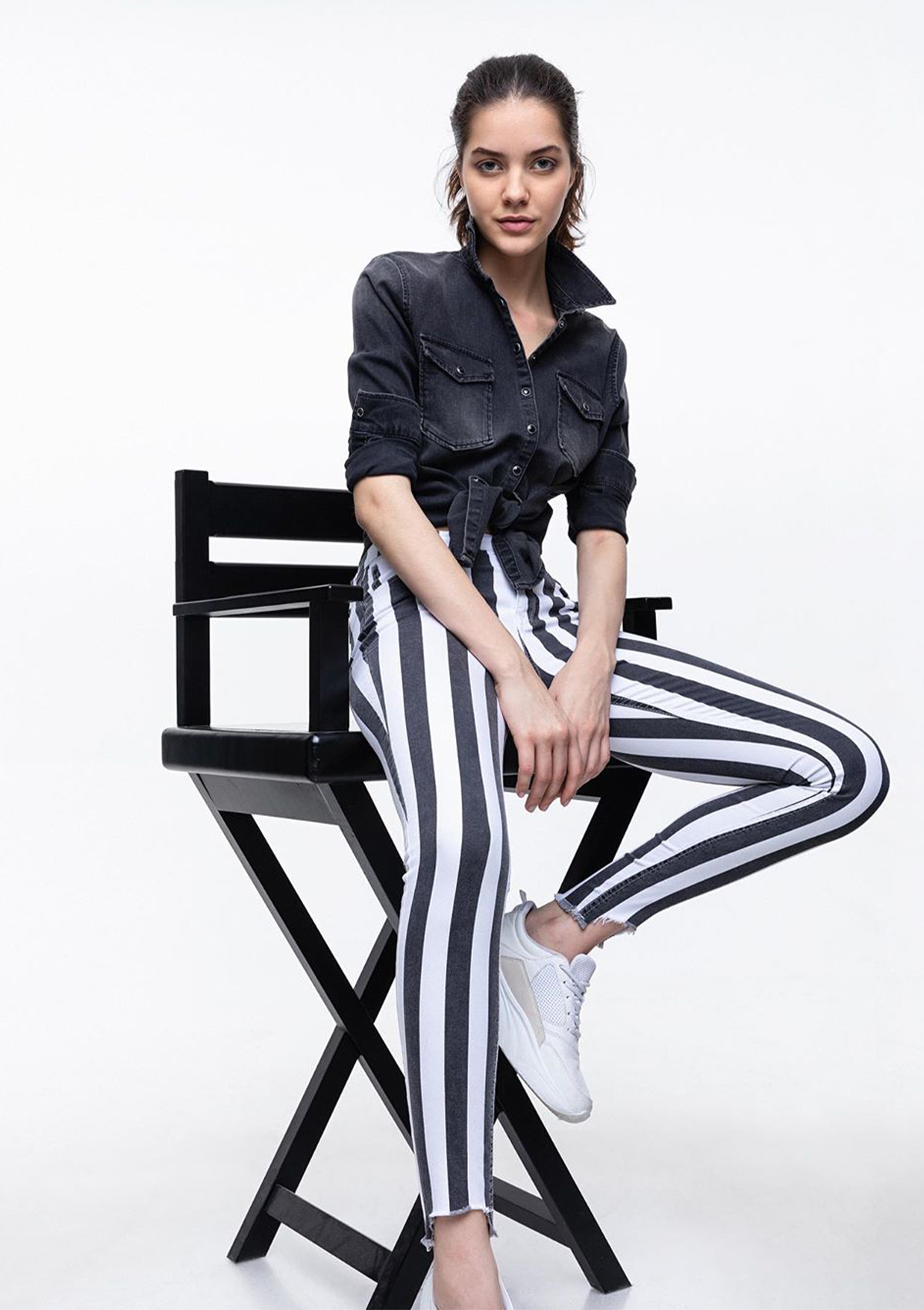 Tanya Stripe High Rise Skinny Jean