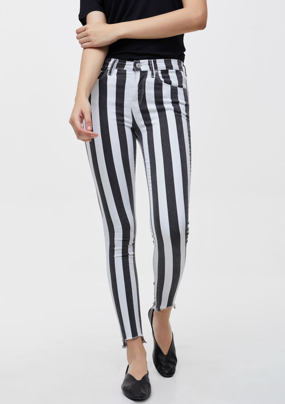Tanya Stripe High Rise Skinny Jean