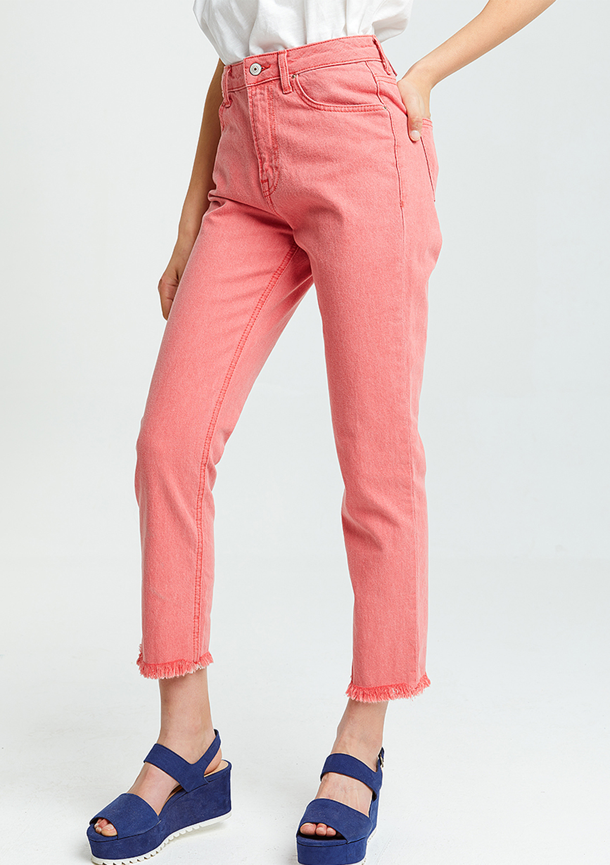 Valena Soft Pinky High Rise Straight Jean