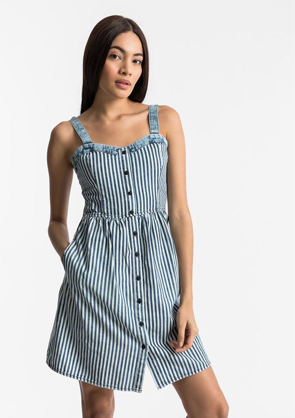 Bridgette Mix Blue Line Dress