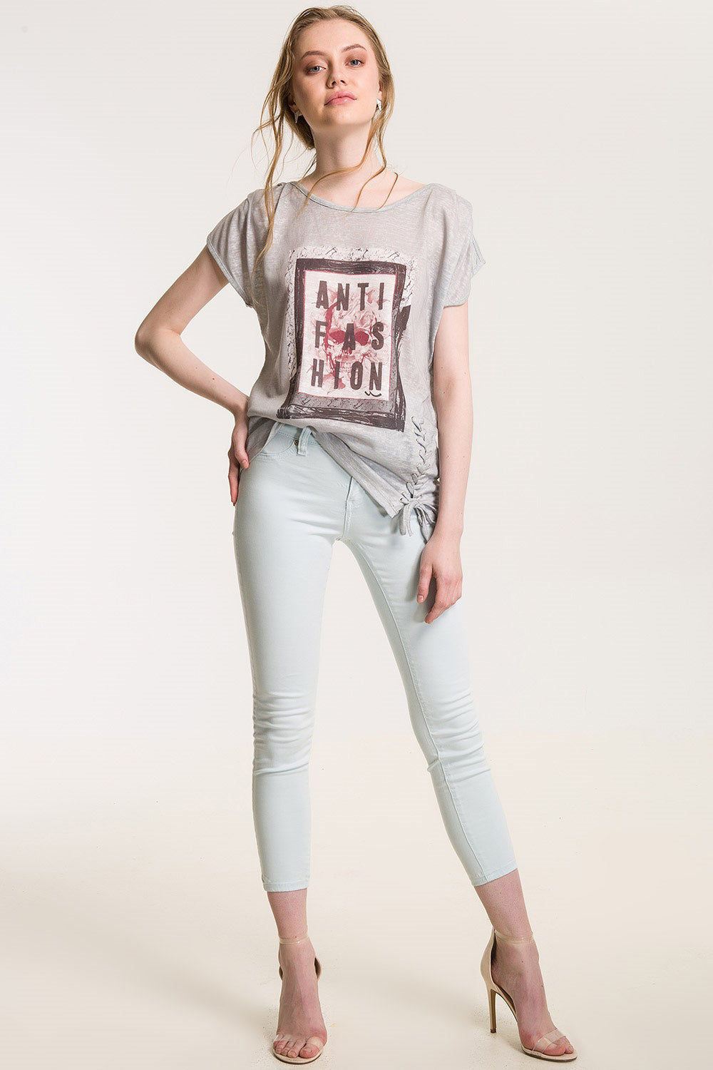 Lonia Illusion Blue Mid Rise Skinny Jean