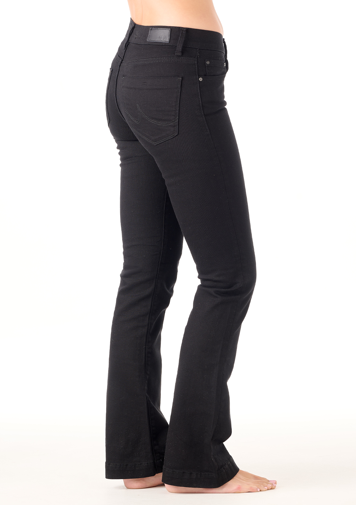 Fallon Black Mid Rise Flare Jean