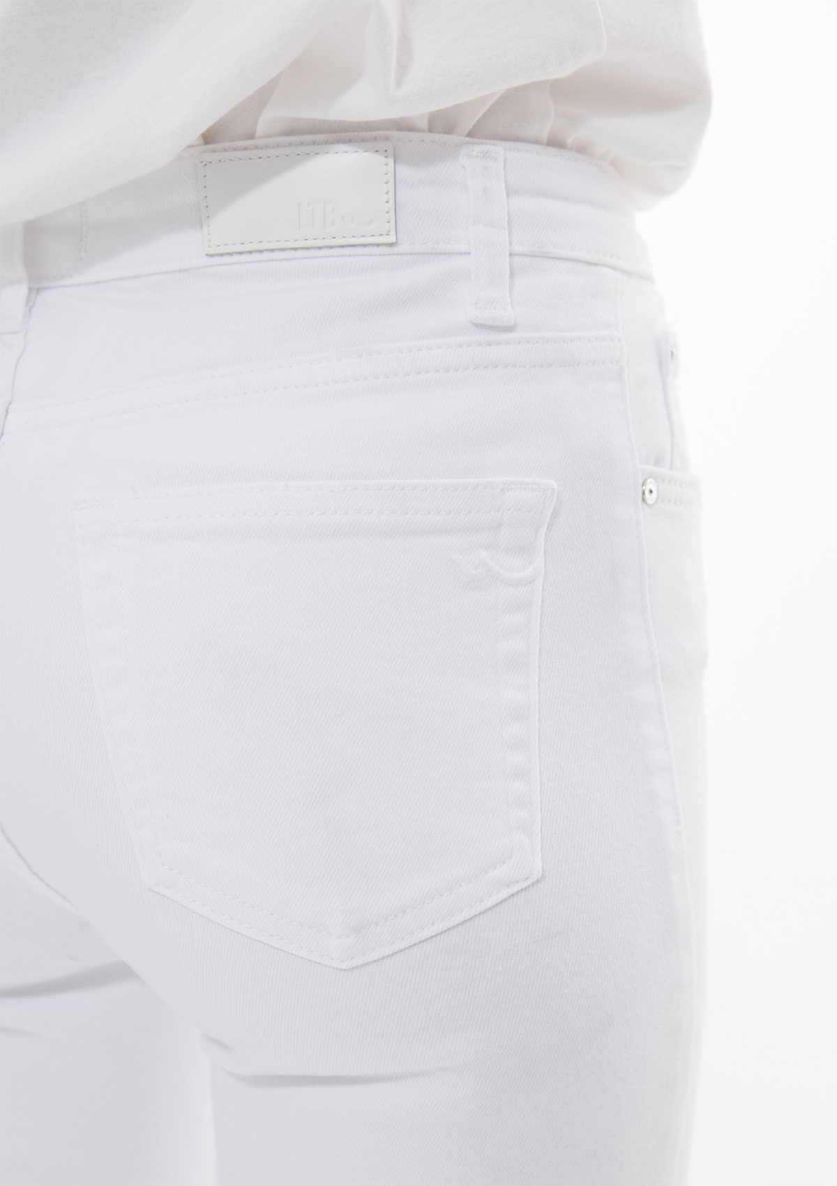 Lynda X White High Rise Cropped Flare Jean