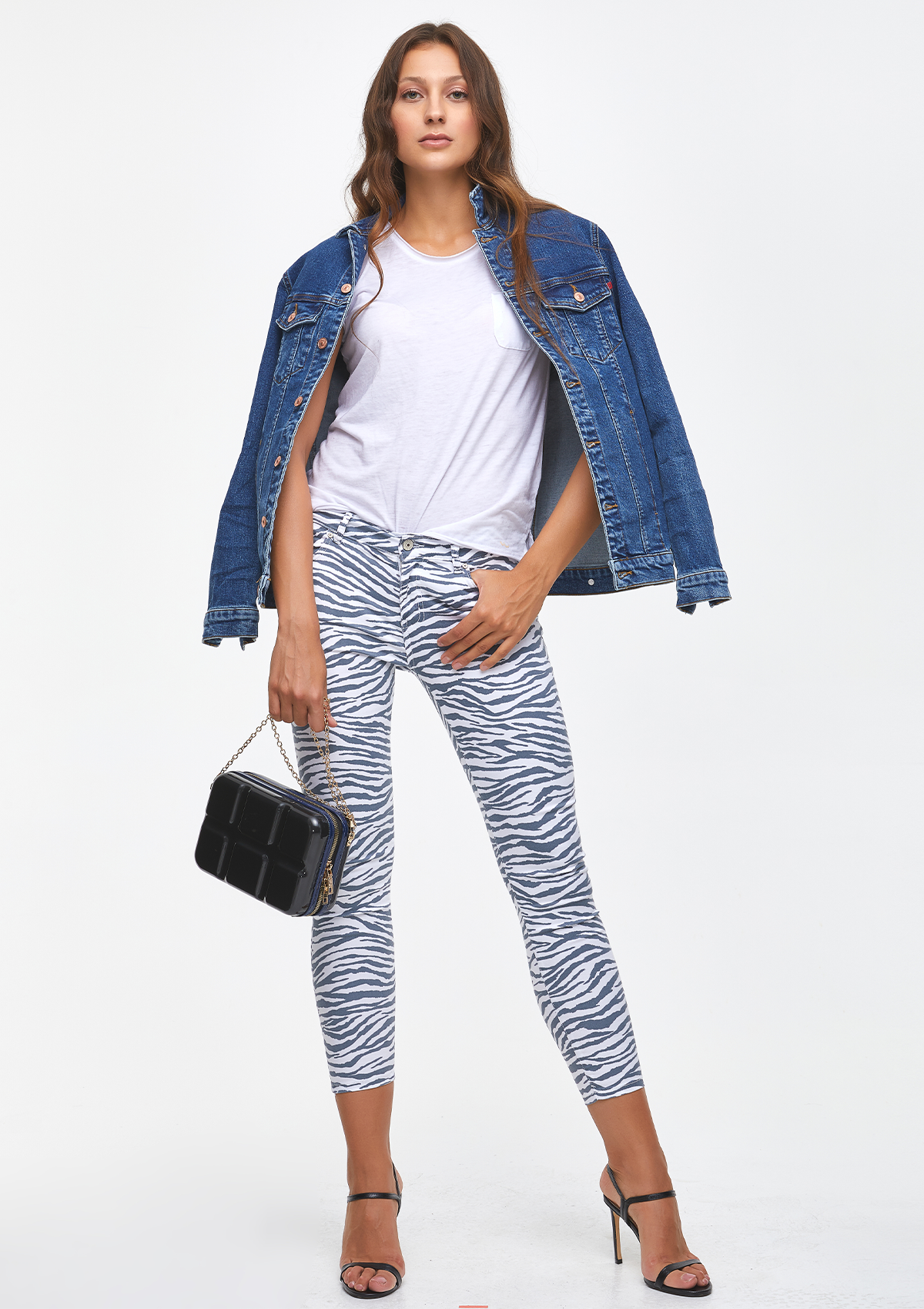 Lonia Zebra Mid Rise Skinny Jean