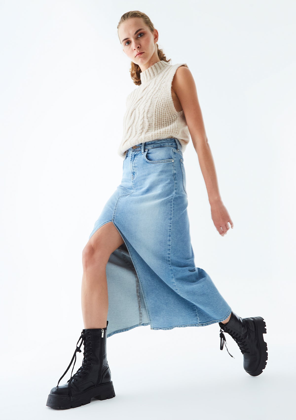 Mimosa Sweet Ice High Waist Jean Skirt