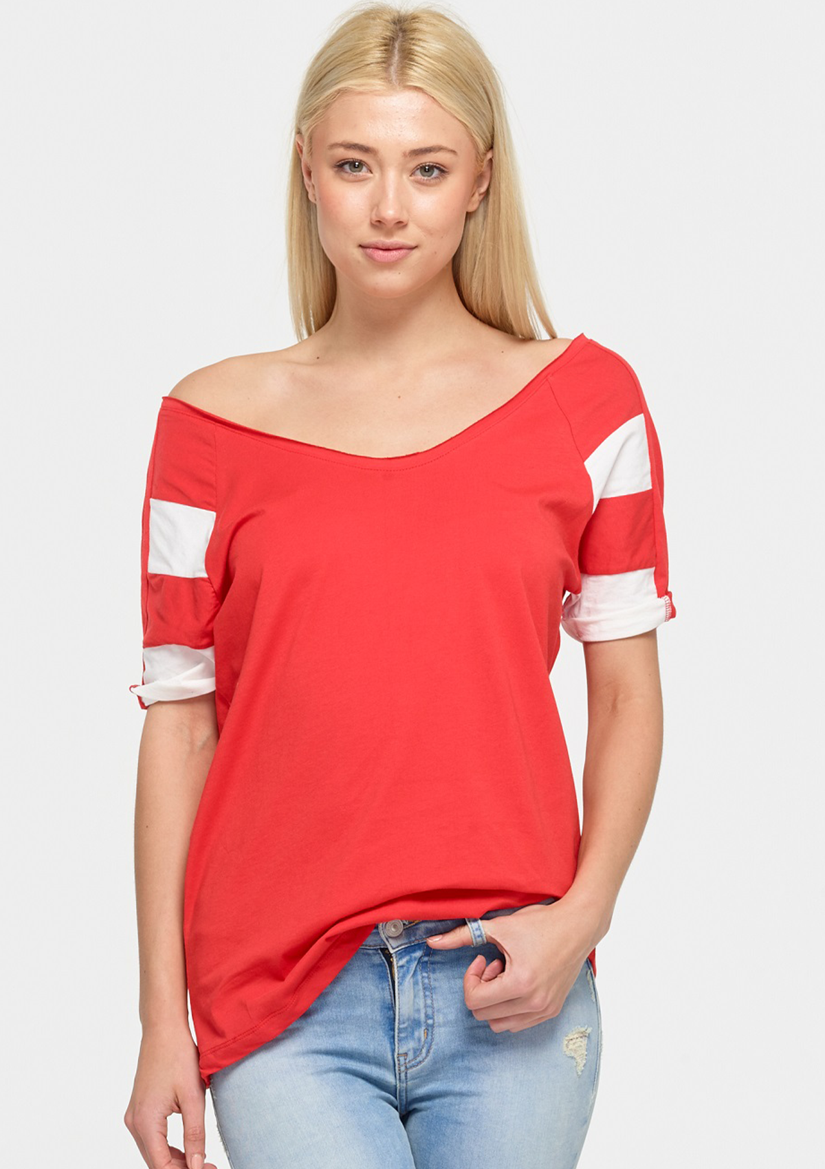 Stripe Sleeve T-Shirt