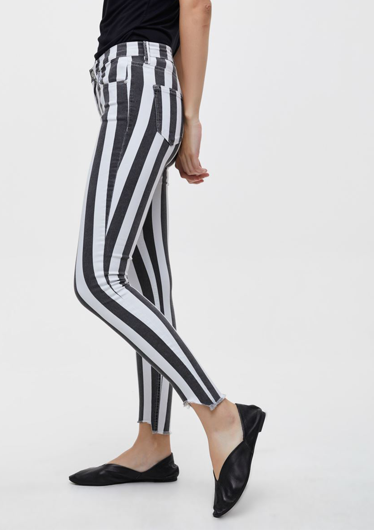 Tanya Stripe High Rise Skinny Jean