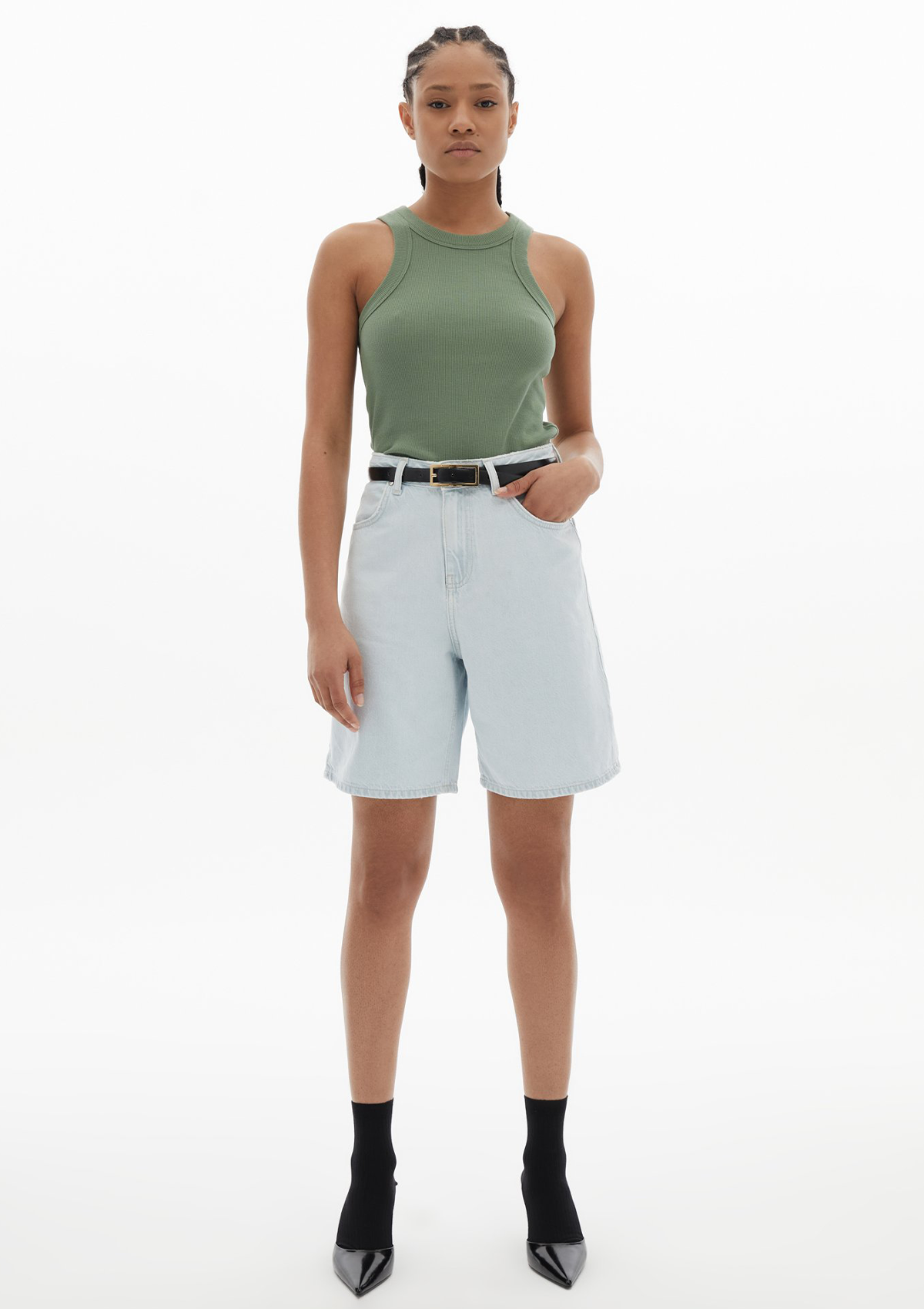 Lores Nia High Rise Denim Short