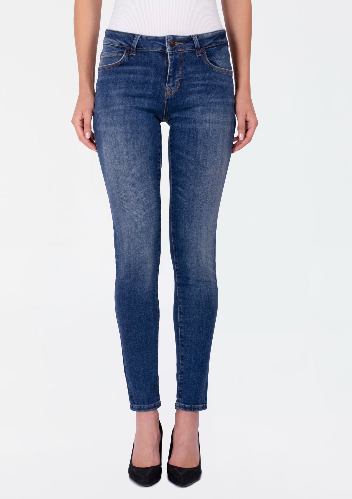Nicole Aviana Mid Rise Skinny